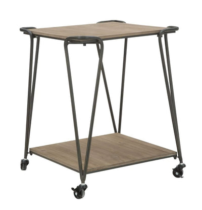 Masa de cafea mobila din metal si MDF Cologne Natural / Negru, L45xl45xH55 cm