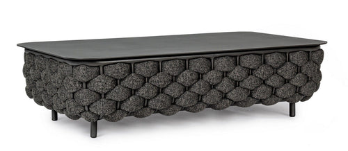 Masa de cafea pentru gradina / terasa, din aluminiu si material textil, Xetra Antracit, L120xl70xH35 cm