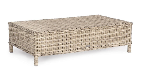 Masa de cafea pentru gradina / terasa, din fibre sintetice si aluminiu, Aditya Natural, L105xl60xH29,5 cm