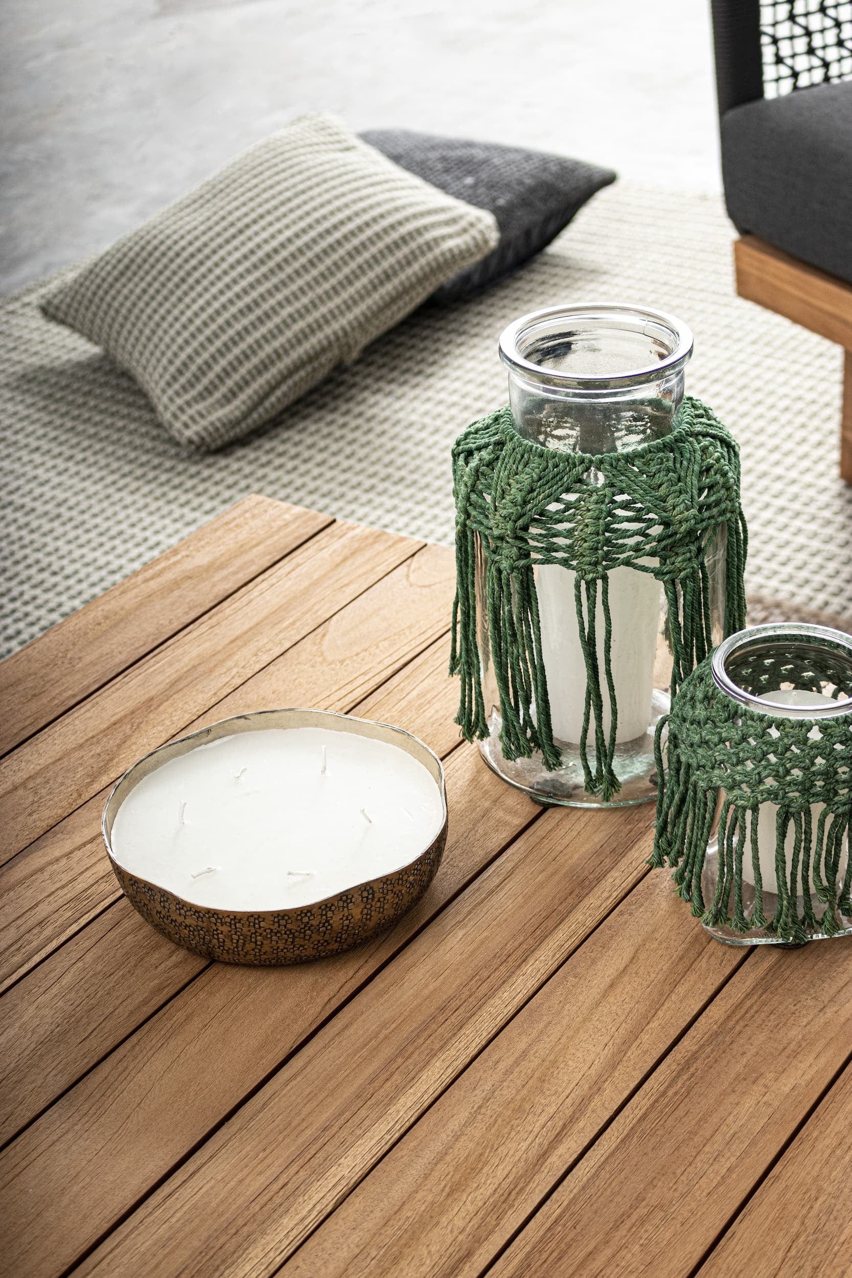 Masa de cafea pentru gradina / terasa, din lemn de tec, Xylia Natural, L120xl70xH35 cm (4)