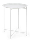 Masa de cafea pentru gradina / terasa, din metal, Wissant W-Tray D46 Alb Mat, Ø46xH52 cm