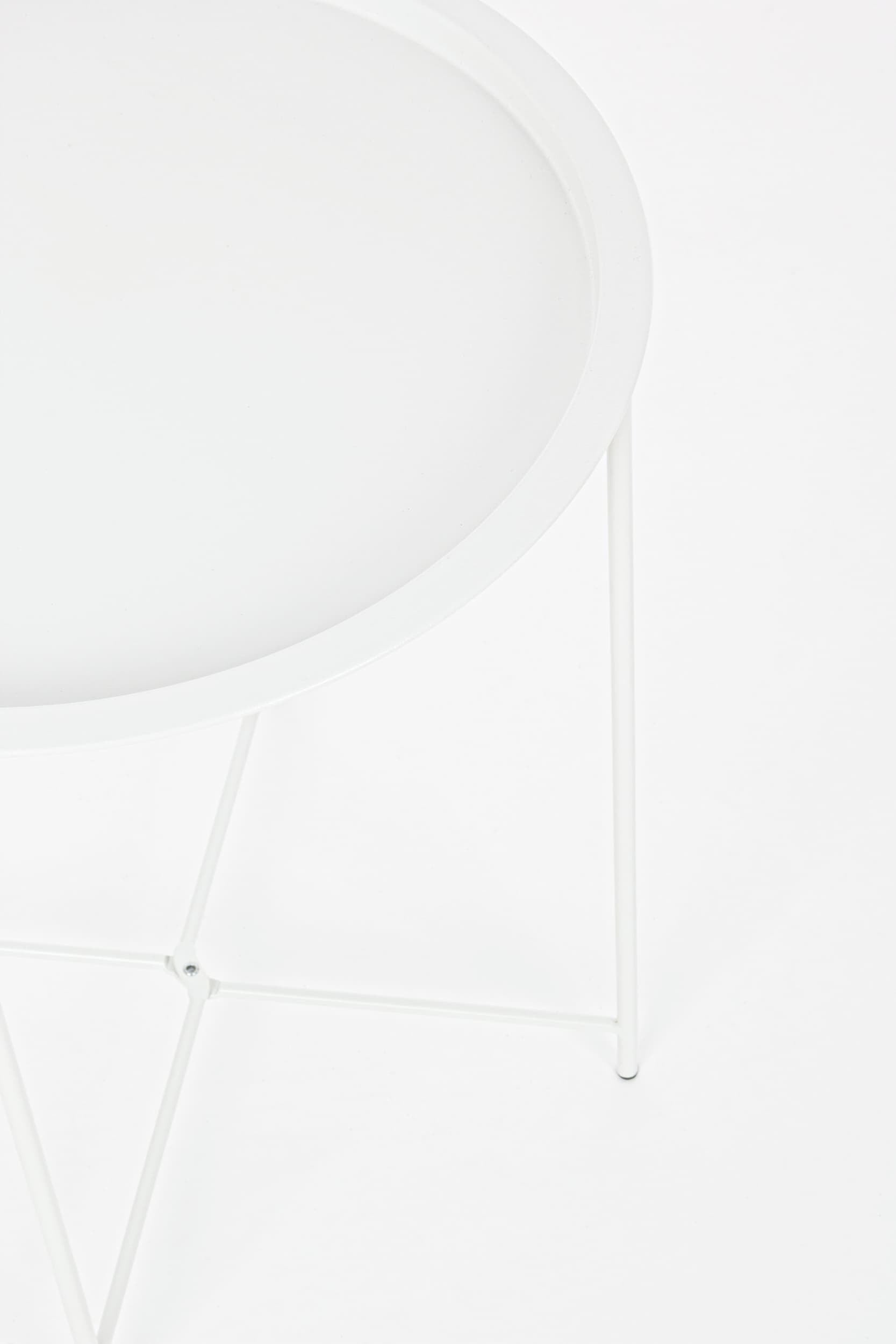 Masa de cafea pentru gradina / terasa, din metal, Wissant W-Tray D46 Alb Mat, Ø46xH52 cm (1)