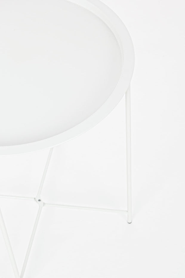 Masa de cafea pentru gradina / terasa, din metal, Wissant W-Tray D46 Alb Mat, Ø46xH52 cm (1)