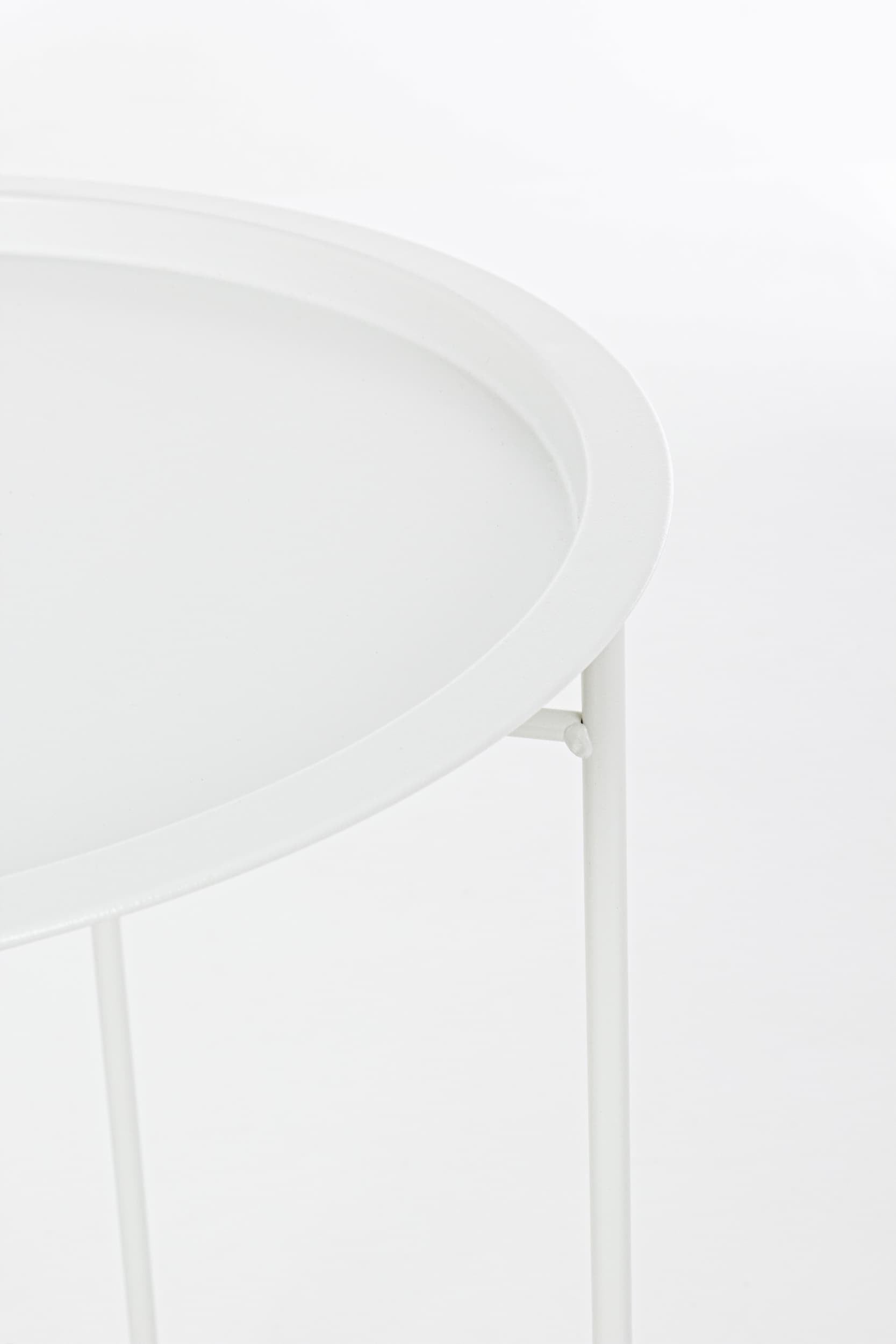 Masa de cafea pentru gradina / terasa, din metal, Wissant W-Tray D46 Alb Mat, Ø46xH52 cm (2)