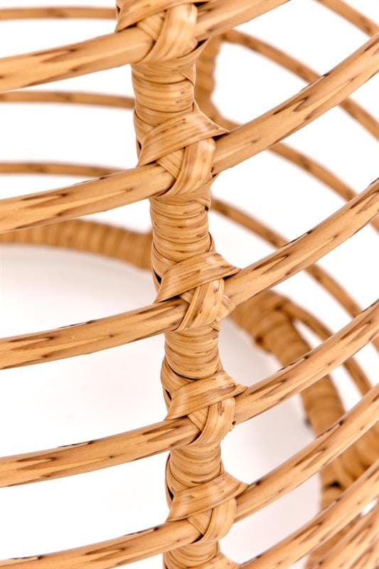 Masa de cafea pentru gradina / terasa din ratan sintetic si sticla, Barrera Natural / Negru, Ø48xH56 cm (6)