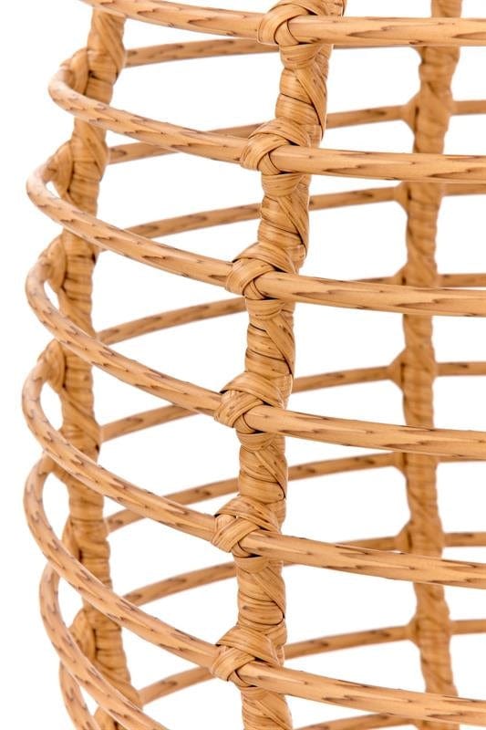 Masa de cafea pentru gradina / terasa din ratan sintetic si sticla, Barrera Natural / Negru, Ø48xH56 cm (7)