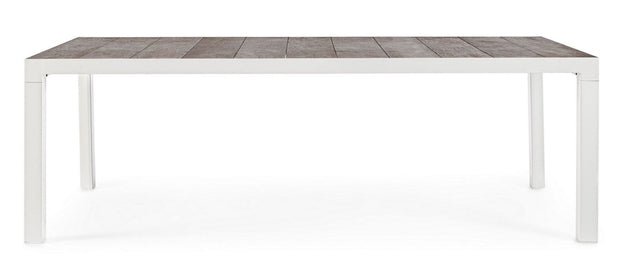 Masa de gradina / terasa din ceramica si metal, Mason Stejar Dark Grey / Alb, L220xl100xH74 cm (4)