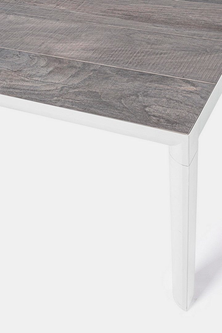 Masa de gradina / terasa din ceramica si metal, Mason Stejar Dark Grey / Alb, L220xl100xH74 cm (5)