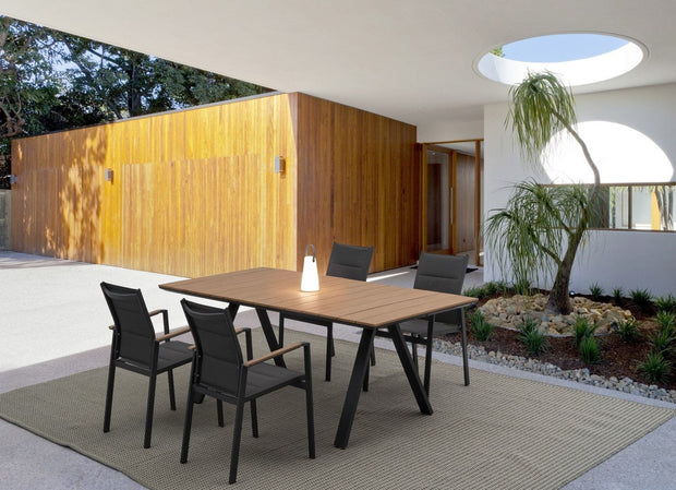 Masa de gradina / terasa din lemn compozit si metal, Elias Natural / Antracit, L200xl100xH74 cm (1)