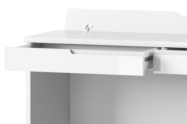 Szynaka Masa de toaleta din pal si MDF cu 2 sertare Gabrielle 31 Alb, L120xl45xH76 cm