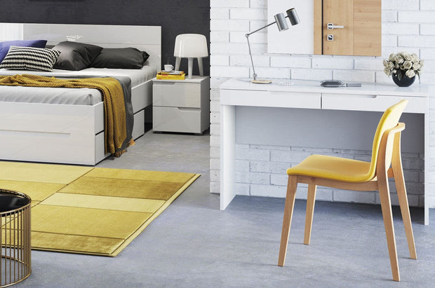 Szynaka Masa de toaleta din pal si MDF cu 2 sertare Gabrielle 31 Alb, L120xl45xH76 cm