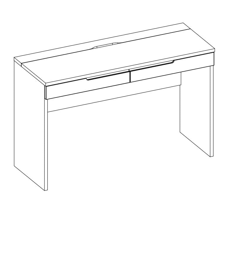 Szynaka Masa de toaleta din pal si MDF cu 2 sertare Gabrielle 31 Alb, L120xl45xH76 cm