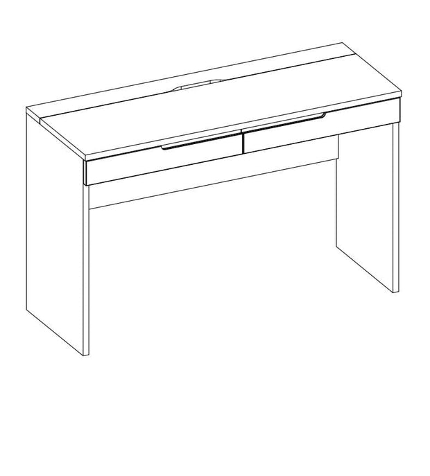 Szynaka Masa de toaleta din pal si MDF cu 2 sertare Gabrielle 31 Alb, L120xl45xH76 cm