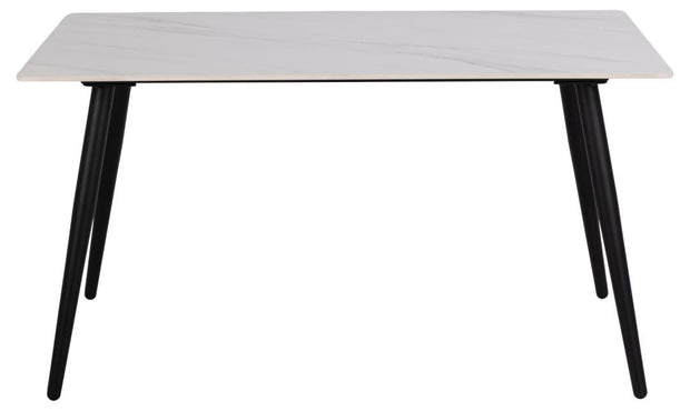 Masa din ceramica si metal, Wicklow Marmura / Negru, L140xl80xH75 cm (1)