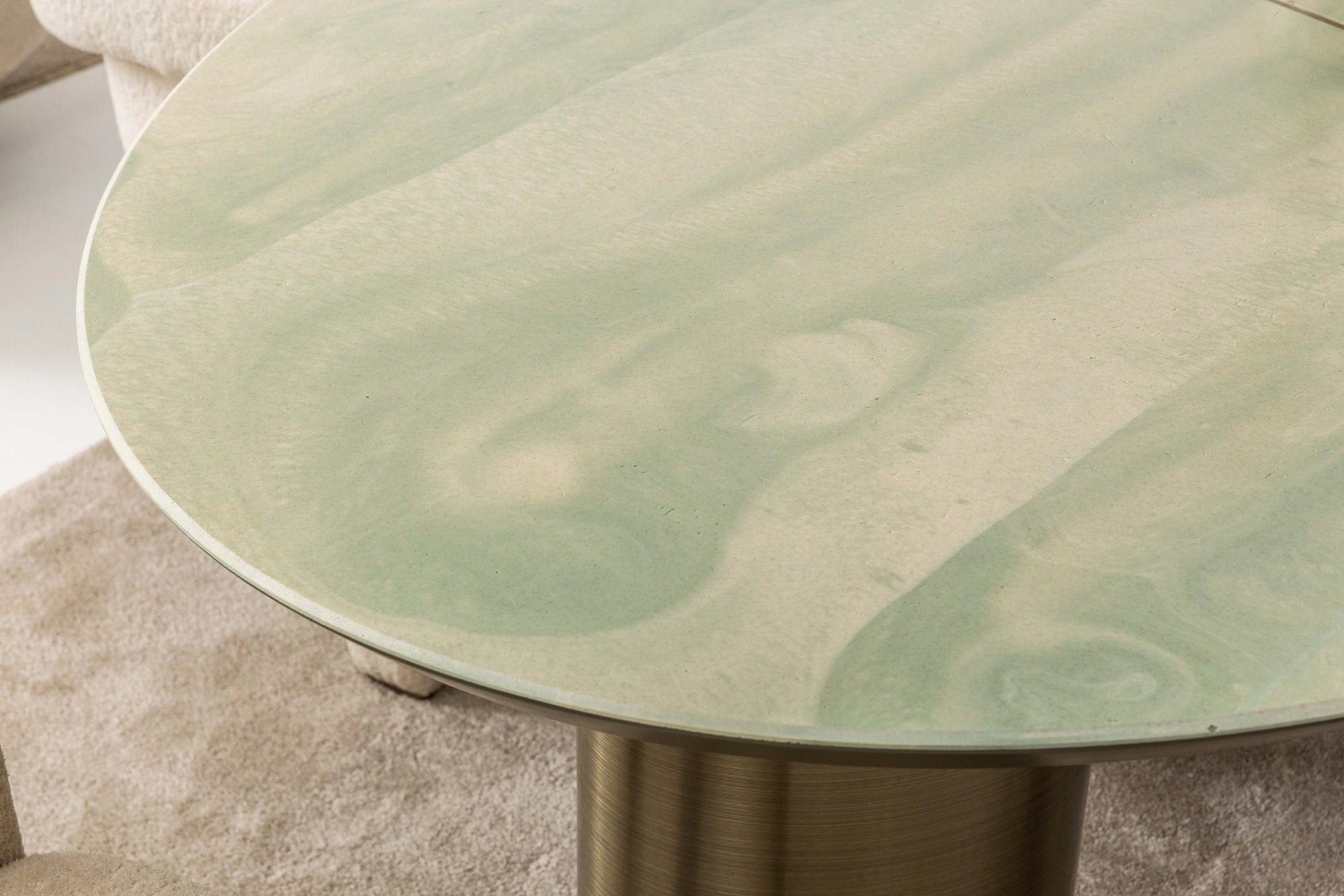 Candess Masa din MDF, acril si metal, Da Vinci Multicolor / Alama, L205xl129xH76,8 cm