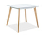 Masa din MDF si lemn de fag, Decker II Alb / Fag, L80xl80xH75 cm
