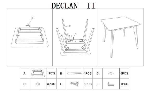 Masa din MDF si lemn de fag, Decker II Alb / Fag, L80xl80xH75 cm (3)