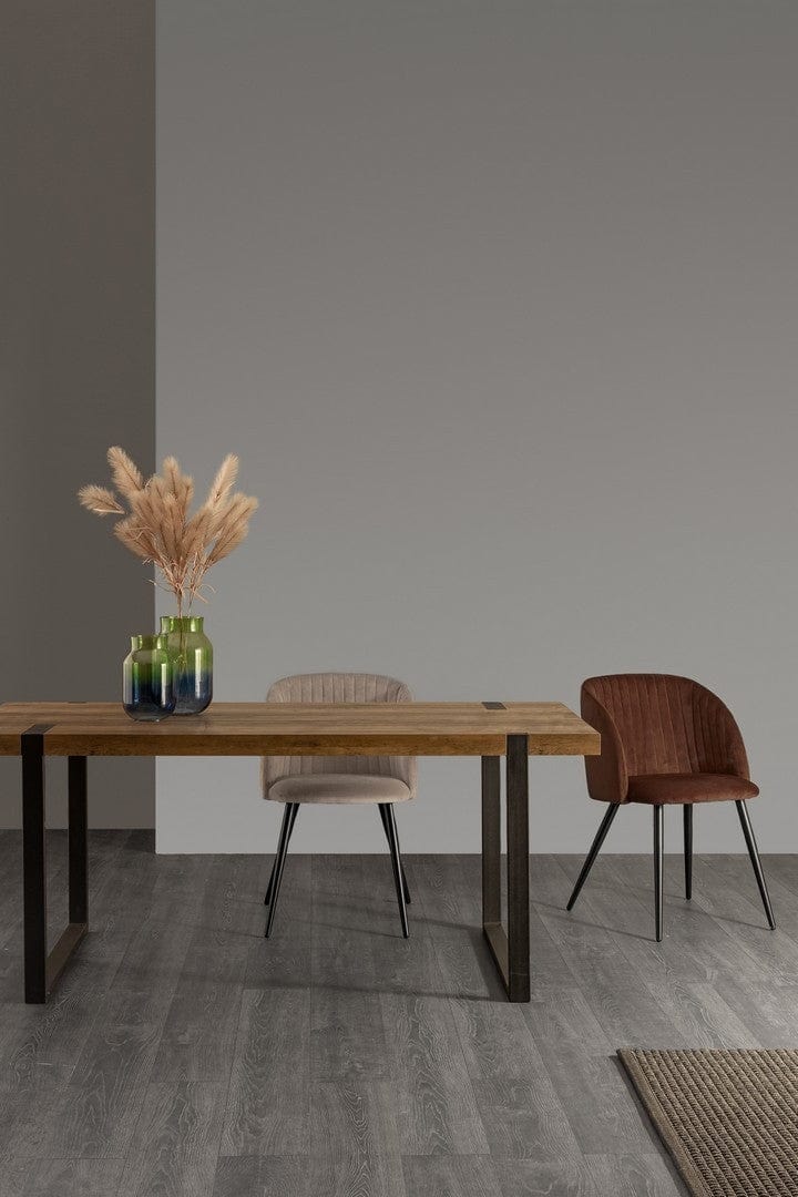 Masa din MDF si metal Bryson Natural / Negru, L180xl90xH75 cm (1)