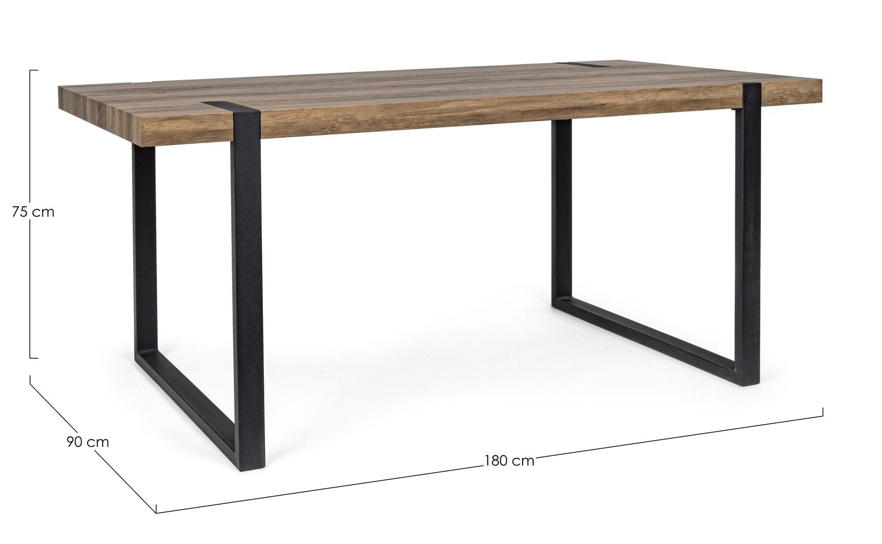 Masa din MDF si metal Bryson Natural / Negru, L180xl90xH75 cm (4)