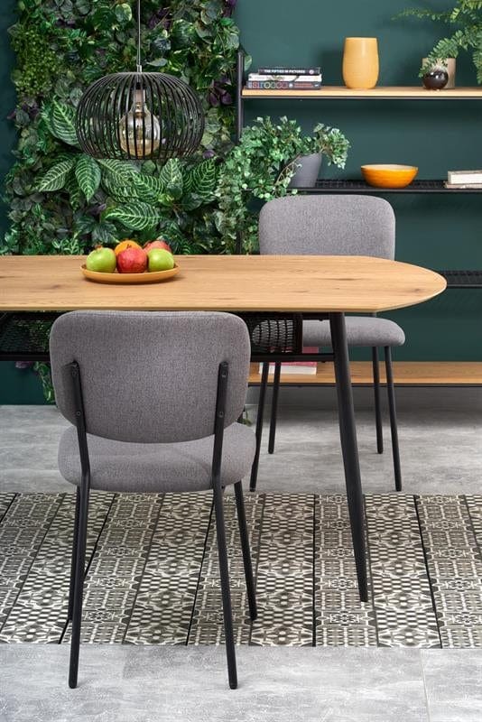 Halmar Masa din MDF si metal, Jackie Stejar Auriu / Negru, L160xl90xH77 cm