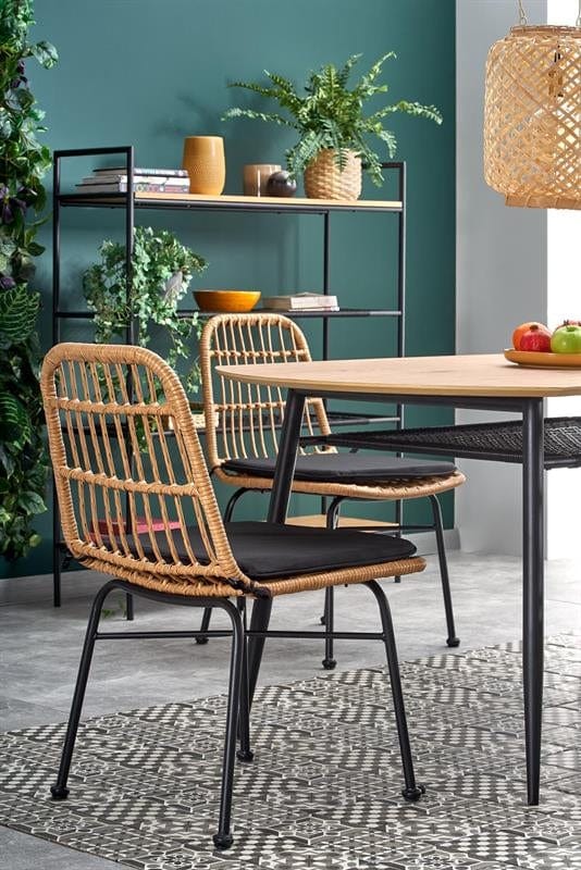 Halmar Masa din MDF si metal, Jackie Stejar Auriu / Negru, L160xl90xH77 cm