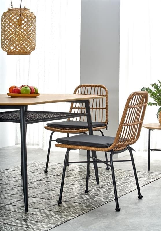 Halmar Masa din MDF si metal, Jackie Stejar Auriu / Negru, L160xl90xH77 cm