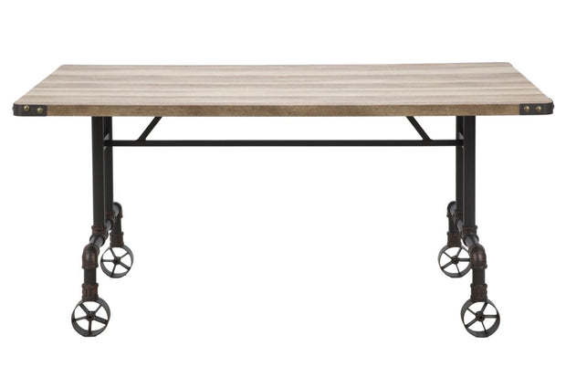 Mauro Ferretti Masa din MDF si metal Manhattan Natural / Negru, L160xl91,5xH76 cm