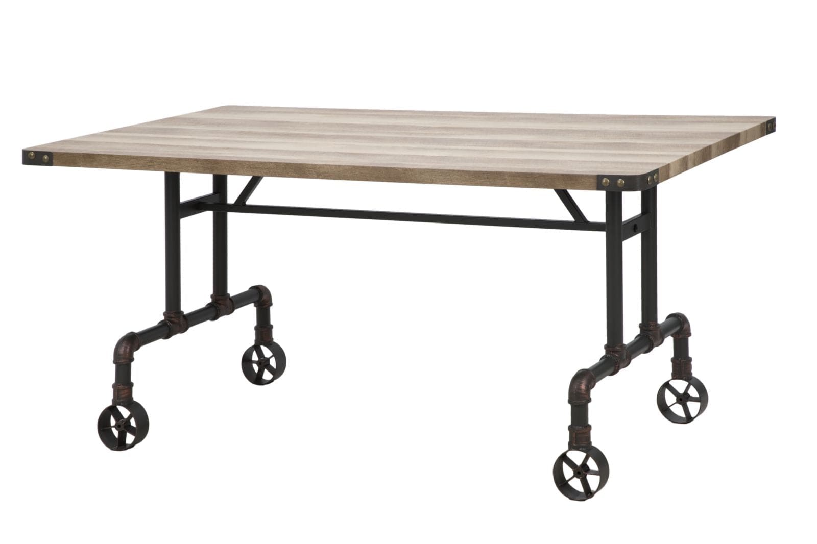 Mauro Ferretti Masa din MDF si metal Manhattan Natural / Negru, L160xl91,5xH76 cm