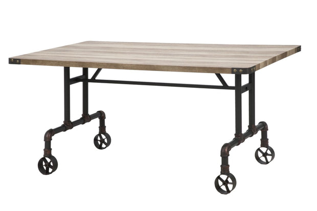 Mauro Ferretti Masa din MDF si metal Manhattan Natural / Negru, L160xl91,5xH76 cm