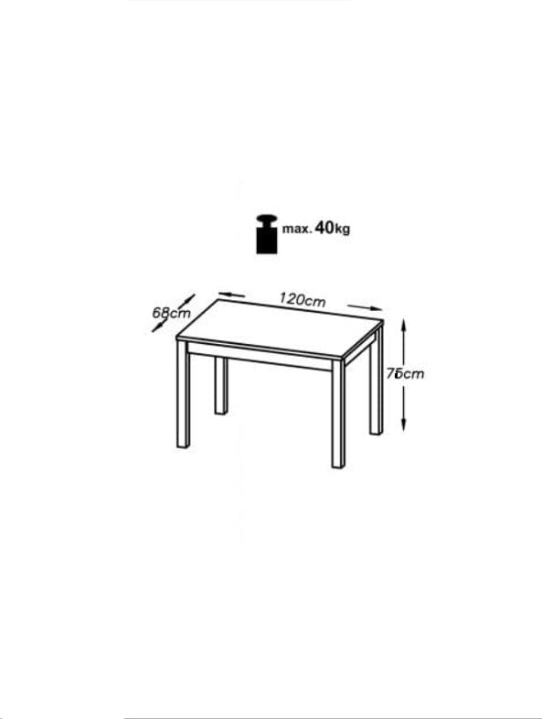 Masa din pal si MDF Kasim White, L120xl68xH76 cm (5)