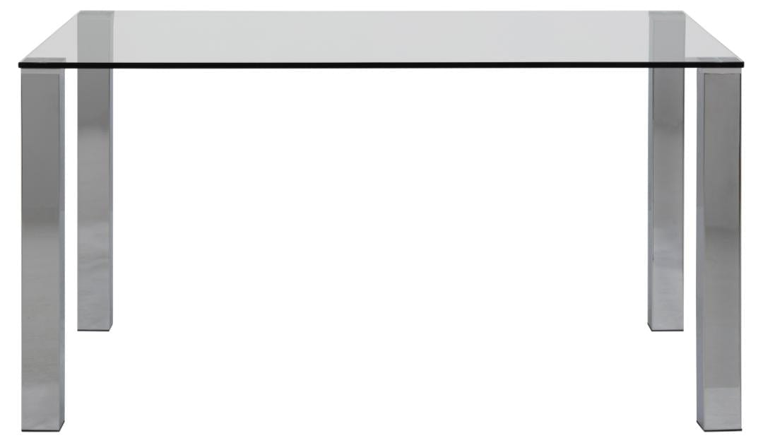 Masa din sticla si metal, Kante Transparent / Crom, L140xl90xH75 cm (1)
