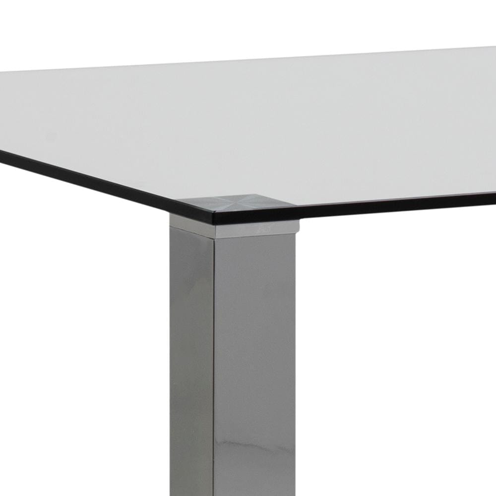Masa din sticla si metal, Kante Transparent / Crom, L140xl90xH75 cm (2)