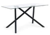 Masa din sticla si metal Lear Transparent / Negru, L140xl80xH75 cm