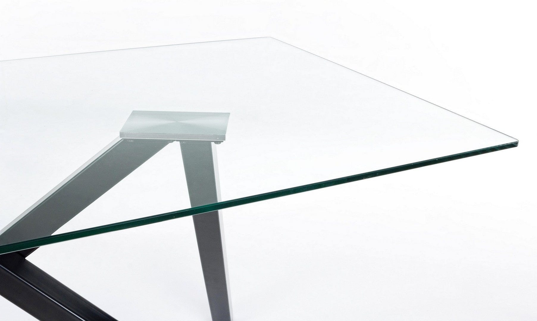 Masa din sticla si metal Lear Transparent / Negru, L140xl80xH75 cm (2)