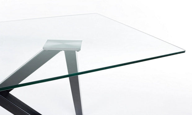 Masa din sticla si metal Lear Transparent / Negru, L140xl80xH75 cm (2)