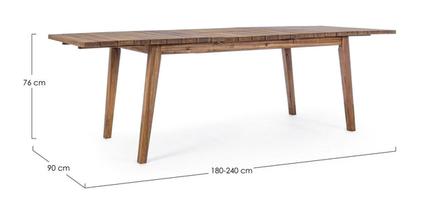 Masa extensibila de gradina / terasa din lemn de salcam, Varsavia Natural, L180-240xl90xH76 cm (8)