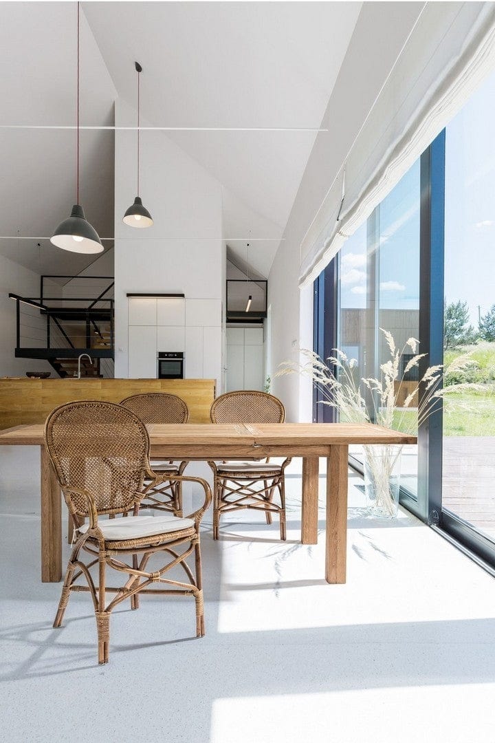 Masa extensibila de gradina / terasa din lemn de tec reciclat, Bounty Small Natural, L160-220xl95xH77 cm (2)