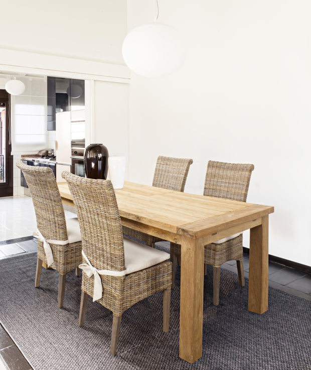 Masa extensibila de gradina / terasa din lemn de tec reciclat, Bounty Small Natural, L160-220xl95xH77 cm (3)