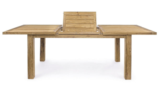 Masa extensibila de gradina / terasa din lemn de tec reciclat, Bounty Small Natural, L160-220xl95xH77 cm (6)