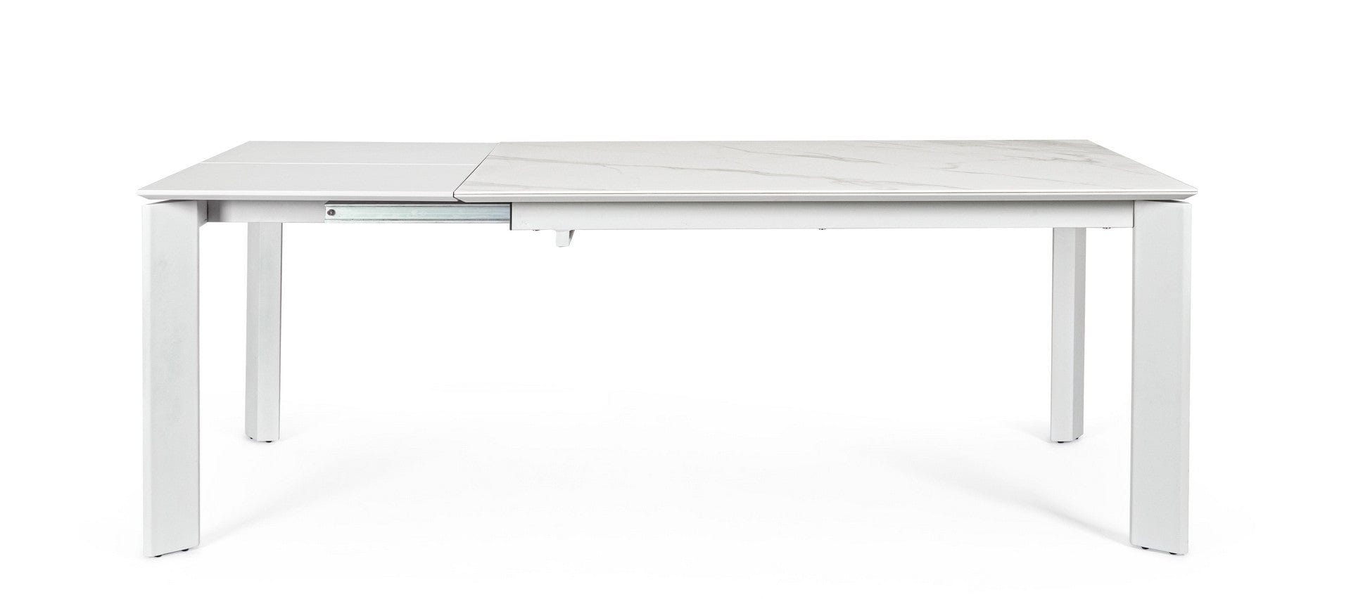 Masa extensibila din ceramica, MDF si metal Briva Small Gri Deschis / Alb, L140-200xl90xH76 cm (2)