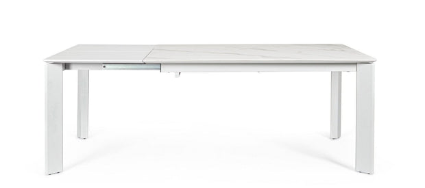 Masa extensibila din ceramica, MDF si metal Briva Small Gri Deschis / Alb, L140-200xl90xH76 cm (2)