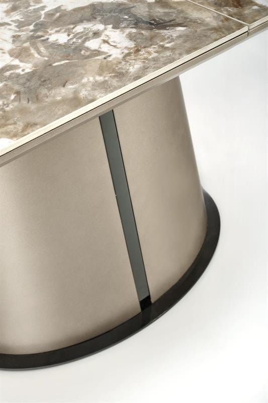 Masa extensibila din ceramica, MDF si metal, Robis Bej / Cappuccino / Negru, L160-200xl90xH76 cm (15)