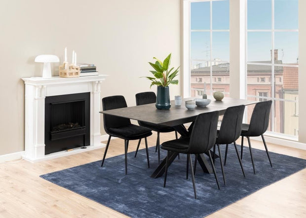 Actona Masa extensibila din ceramica si metal Heaven Gri / Negru, L168-210xl90xH76 cm