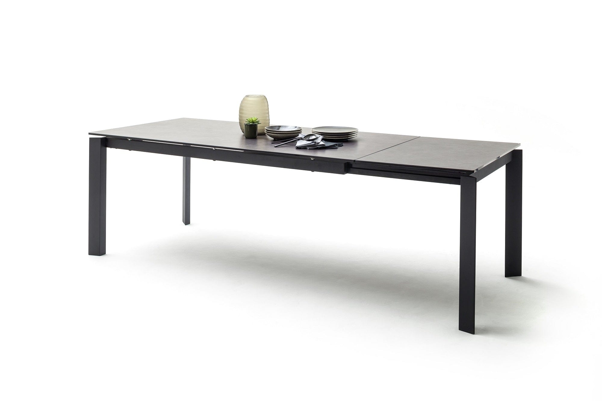 Masa extensibila din ceramica, sticla si metal Almaraz Antracit, L180-240xl95xH76 cm (1)