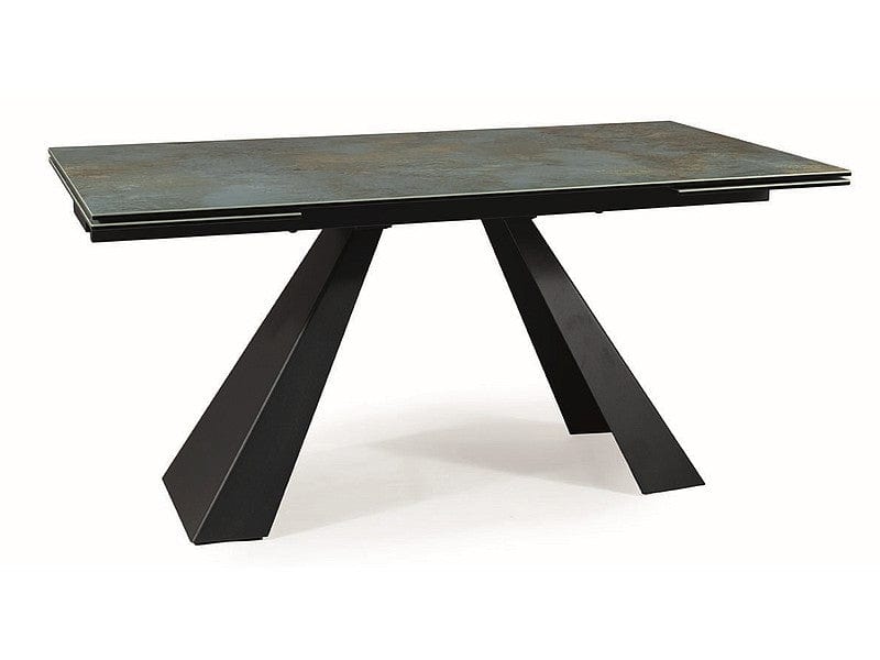 Signal Masa extensibila din ceramica, sticla si metal, Samael Multicolor / Negru Mat, L160-240xl90xH77 cm