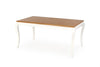 Halmar Masa extensibila din furnir si lemn, Wynton Stejar Inchis / Alb, L160-240xl90xH76 cm