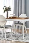 Halmar Masa extensibila din furnir si lemn, Wynton Stejar Inchis / Alb, L160-240xl90xH76 cm
