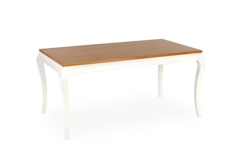 Halmar Masa extensibila din furnir si lemn, Wynton Stejar Inchis / Alb, L160-240xl90xH76 cm