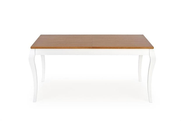Halmar Masa extensibila din furnir si lemn, Wynton Stejar Inchis / Alb, L160-240xl90xH76 cm