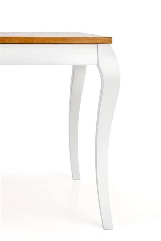 Halmar Masa extensibila din furnir si lemn, Wynton Stejar Inchis / Alb, L160-240xl90xH76 cm